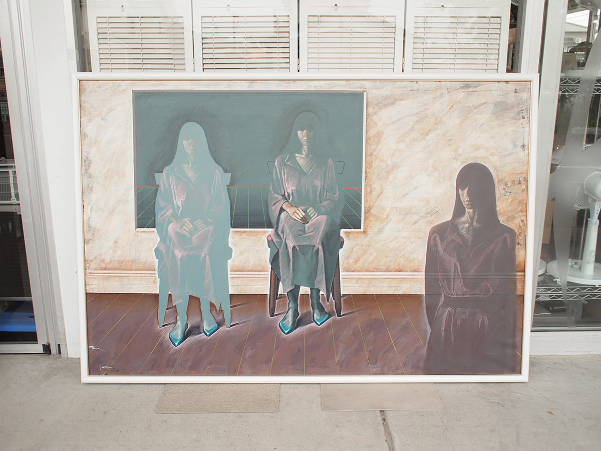 대형 시라카와 오사무 ③ 199cm x 135cm 여성 초상화 미인화 액자, 삽화, 그림, 초상화