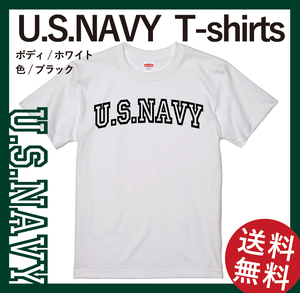 U.S.NAVY　スタンダードTシャツ　Mサイズ　ホワイト×ブラック