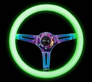 NRG 35Φru Minaux ru/ne ok ro-m 3 spoke steering wheel USDM fluorescence night light ST015MC-GL regular imported goods immediate payment 