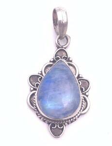  natural stone moonstone antique manner silver925 top -ATQ2