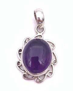  natural stone amethyst silver925 top -AY