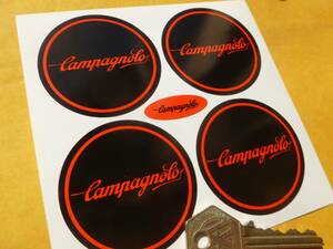 ◆送料無料◆ 海外 カンパニョーロ Campagnolo Red & Black Wheel 55mm 4枚セット ステッカー