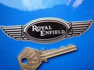 ◆送料無料◆ 海外 Royal Enfield ロイヤルエンフィールド Winged 100mm ステッカー