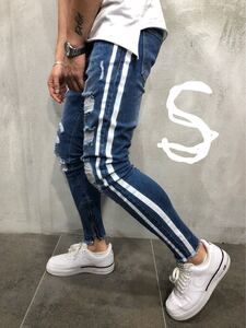 メンズ ダメージジーンズ デニム ジーパン スキニーパンツ デニムパンツ