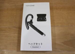 ▲TRYONE トライワン ヘッドセット ワイヤレス Bluetooth 充電式 収納ケース付き 箱付き ブラック ▲