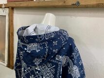 224★WILDTHINGS/ワイルドシングス BANDANNA MIG HOODY バンダナ柄 プルオーバー WT17007N-P ネイビー XSサイズ ペイズリー アウトドア★_画像10