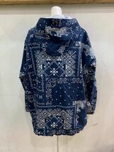 224★WILDTHINGS/ワイルドシングス BANDANNA MIG HOODY バンダナ柄 プルオーバー WT17007N-P ネイビー XSサイズ ペイズリー アウトドア★_画像4