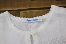 ☆familiar/ファミリア 模様編みカーディガン size80cm キッズ 白 女の子用 ガールズ ボレロ フリル 古着 used☆_画像2