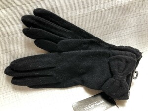 ☆新品☆ソニアリキエル/ニット手袋/シンプルリボン黒