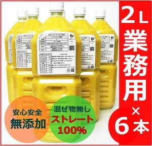 大宜味産 6本セット 青切り シークヮーサー 2L 原液 シークワーサー ストレート ジュース 沖縄産 大宜味村 果汁100% 無添加 ノビレチン