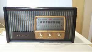  sharp . river electro- machine, vacuum tube radio,5F-20 type,1954 year ( Showa era 29 year ), operation, beautiful goods.