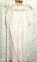 白レースシースルー羽織ガウン ネグリジェ キャミソールベビードールドレス 2P White lace see-through gown negligee camisole dress_画像4