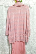 ピンクグレーラメ羽織 ネグリジェ ピンクプリーツキャミソール 2P Pink ash cardigan negligee pink pleated camisole dress_画像4