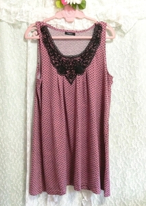 紫黒レースノースリーブ ネグリジェ ナイトウェア ミニワンピース Purple black lace sleeveless negligee nightwear mini dress