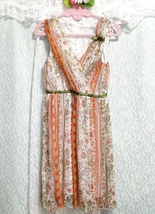 アラブ風黄緑花柄シフォンノースリーブ ネグリジェ ハーフワンピース Arab-style yellow-green floral chiffon sleeveless negligee dress_画像3