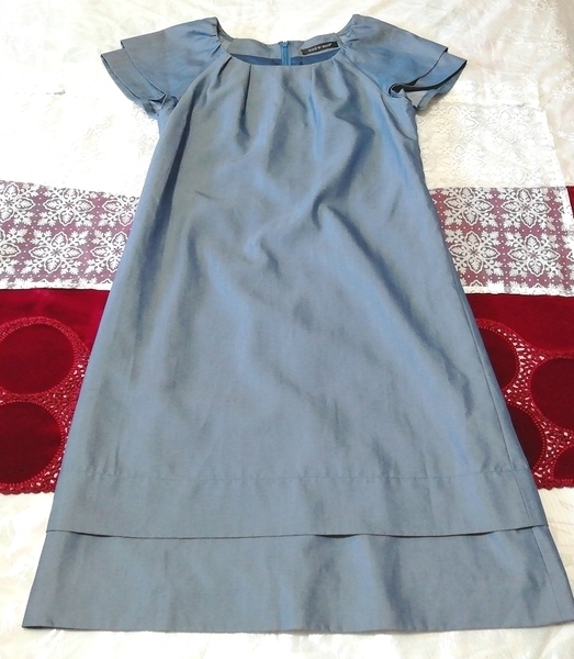 デニム風半袖ロングチュニック ネグリジェ ナイトウェア ワンピース Denim style short sleeve long tunic negligee nightwear dress