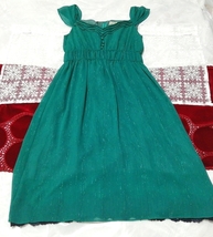 緑シフォンフレア ネグリジェ ナイトウェア ノースリーブワンピースドレス Green chiffon flare negligee nightwear sleeveless dress_画像1