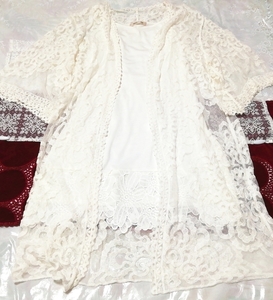 White lace haori gown nightgown nightwear camisole babydoll dress 2p,fashion,ladies' fashion,nightwear,pajamas