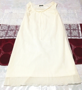 Floral white lace sleeveless negligee nightwear dress, dress & knee length skirt & M size