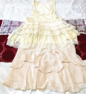 Flaxen chiffon sleeveless tunic nightgown chiffon flare skirt dress 2p,fashion,ladies' fashion,nightwear,pajamas