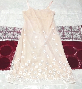 Pink white flower embroidery lace negligee camisole dress, fashion & ladies fashion & camisole