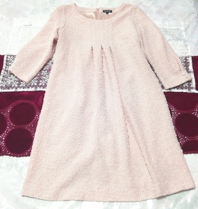 Pink tunic knit negligee dress, tunic & long sleeves & medium size