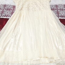 白レースノースリーブ ネグリジェ ナイトウェア ミニワンピース White lace sleeveless negligee nightwear mini dress_画像2