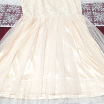 ピンク白レースチュールスカート ノースリーブ ネグリジェ ミニワンピース Pink white lace tulle skirt sleeveless negligee mini dress_画像2