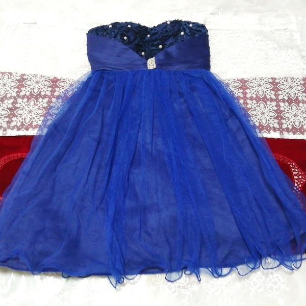 블루 레이스 튤 스커트 네글리제 나이트가운 나이트웨어 민소매 드레스, 패션, 숙녀 패션, 잠옷, 잠옷