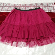 フリル白ピンク花柄レースキャミソール ネグリジェ キュロットプリーツミニスカート 2P White pink floral lace camisole negligee skirt_画像3