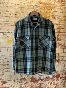 ~70s TOWNCRAFT PLAID WOOL SHIRT ヴィンテージ ビンテージ チェックシャツ ウールシャツ オープンカラーシャツ 開襟シャツ 60s アメカジ