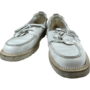 LOUIS VUITTON ルイ ヴィトン FA1122 エピ メンズ スニーカー 靴 デッキシューズ レザー ホワイ [サイズ 6 (約25cm)]