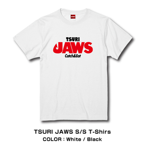 Catch&Eat【TSURI JAWS Tシャツ】釣り/フィッシング/釣り女子/釣りガール/ヒラメ/シーバス/ブリ/マゴチ