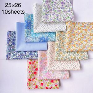 カットクロス 10枚 生地*花柄 小花 リバティ風 ハギレ はぎれ ハンドメイド 小物作り