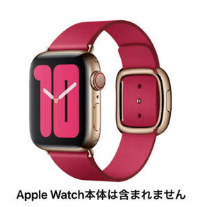 1.送料無料 新品未開封 アップル純正レザーベルトapple watchバンド 38mm/40mm/41mmケース用 (L) ラズベリーモダンバックル MXPC2FE 正規品の画像1