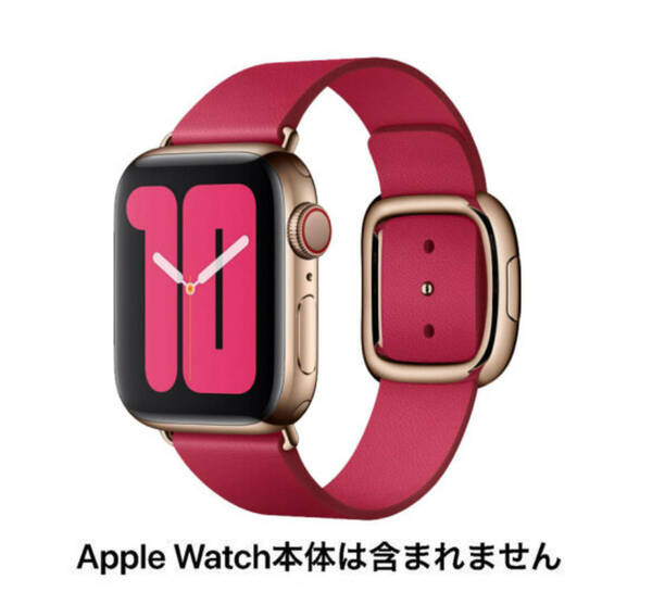 1.送料無料 新品未開封 アップル純正レザーベルトapple watchバンド 38mm/40mm/41mmケース用 (L) ラズベリーモダンバックル MXPC2FE 正規品