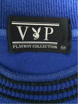 [即決古着]VIP PLAYBOY COLLECTION/プレイボーイ/Tシャツ/半袖/ロゴ刺繍/切替/青/ブルー/M_画像3