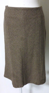 INED Ined 2 8 sheets is . knees height skirt light brown group wool silk autumn winter 