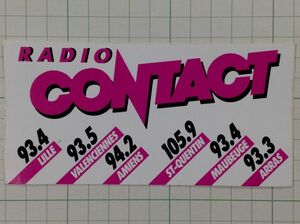 外国 古いステッカー：Radio contact FM ラジオ ビンテージ +Rb