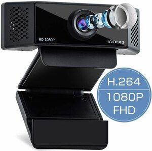iCODIS ウェブカメラ CA3 高画質 フルHD 1080P 30FPS H.264圧縮技術 Webカメラ PCカメラ 内蔵マイク 小型 ブラック