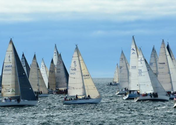 Swiftsure Yacht Race Vela Velero Yate Barco Barco Océano Pintura Estilo Papel Pintado Póster Extra Grande Tamaño A1 830 x 585 mm Etiqueta despegable Tipo 007A1, antiguo, recopilación, vehículo, barco