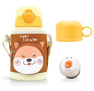 水筒 子供 ストローボトル コップ付き 真空断熱 保温 保冷 450ml