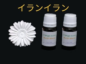 イランイラン精油10ml2本 + アロマストーン(6種類から選択可)
