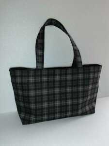  hand made made in Japan cloth use * check tote bag *