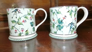 クイーン マグ 二個セット ケンジントン宮殿王立園芸協会：Queen’s kensington palace Royal Horticultural Society Mug×2