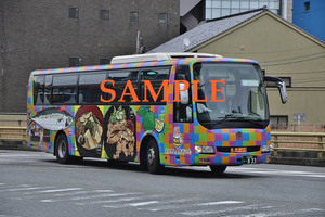 D-４【バス写真】Ｌ版３枚　亀の井バス　エアロエース　「おんせん県おおいた」　ラッピング車