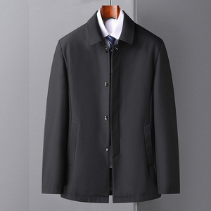 メンズ ビジネスジャケット ステンカラーコート コート ブレザージャケット アウター ジャンパー テーラードジャケット ブラック M~4XL
