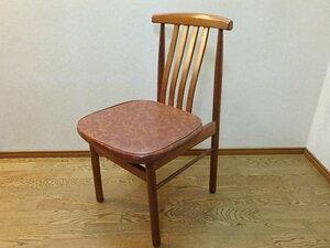 s111k レトロ 中古 椅子 木製 いす イス 家具 ダイニングチェア 座面ビニール 食堂イス インテリア 古道具