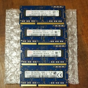 ノートPC用メモリ 2GB × 4枚セット PC3L-12800S　 hynix 計8GB