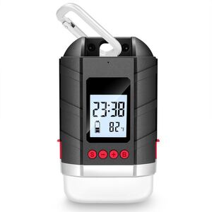 LEDランタン 15600mAh大容量 USB充電式 【3色切替/四つの点灯モード/IP65準拠】LCD時間/温度/電池残量表示 無段階調光可能